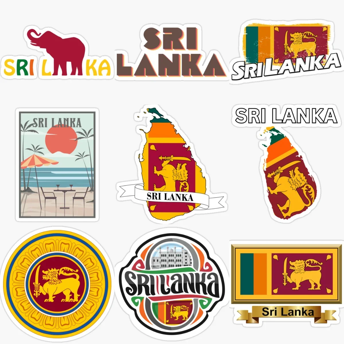 

Sri Lanka Flag Map Raksha Creative PVC Car Stickers for Car Van Truck Bicycle Motorcycle Window Wall Decoration Accessorie
