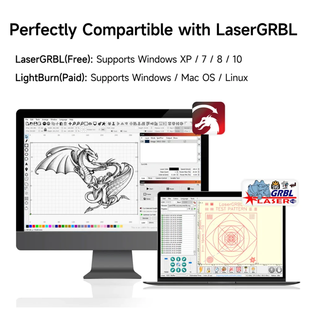 Imagem -04 - Máquina de Gravação a Laser Aufero Portátil com Design Pré-montado Mini Gravador a Laser Design Seguro para Madeira Atualizado Alta Velocidade