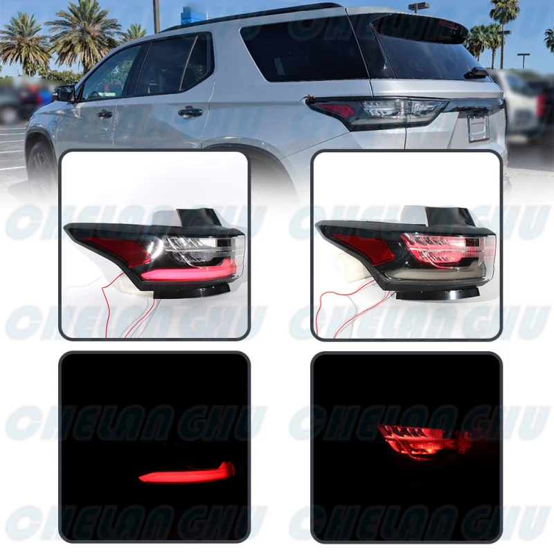 For Chevrolet Traverse 2018 2019 2020 US Version LED Left Outer Side Black Tail Light Rear Lamp Brake Light Car accessories