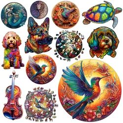 Colorful Wooden Animal Dog And Brid Puzzles For Children Educational Toy Adults Puzzle Game Wooden Jigsaw DIY Puzzle Crafts Gift