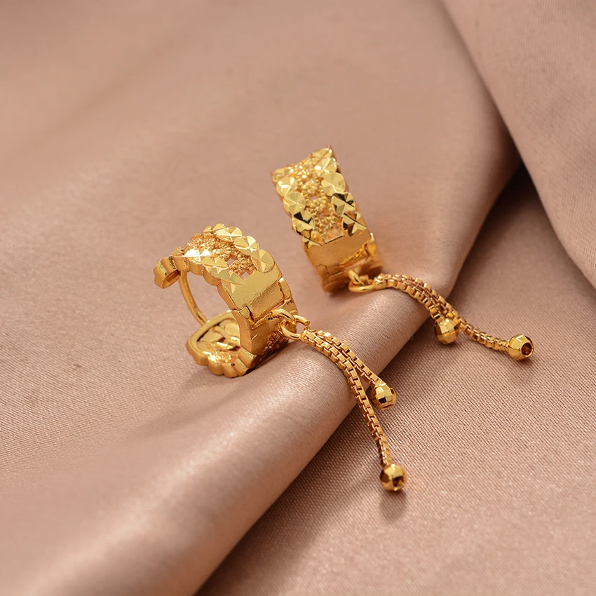 Dubai Gold Plated Earring For Women Arab Earrings Banquet Jewelry Gift