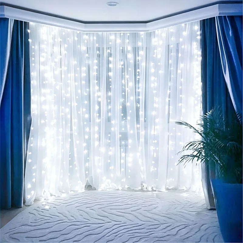6M 600LED Curtain Garland Led String Lights Festival Christmas Decoration 8 Mode Usb Holiday Light for Bedroom Home Outdoor