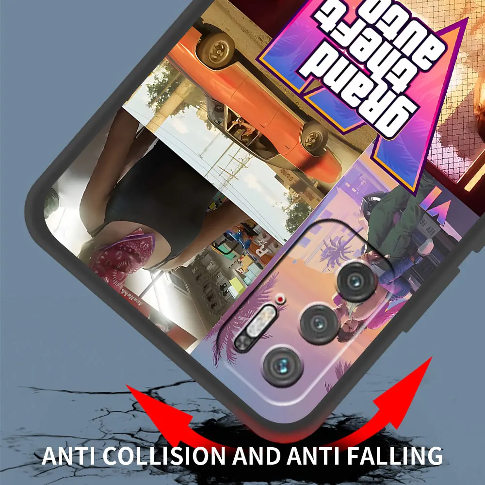 Grand Theft Auto GTA5 Game Case for Xiaomi Redmi Note 12 11 10S 11E 13 Pro Plus 10 8 9 9S 7 11S 11T TPU Black Soft Phone Cover #2