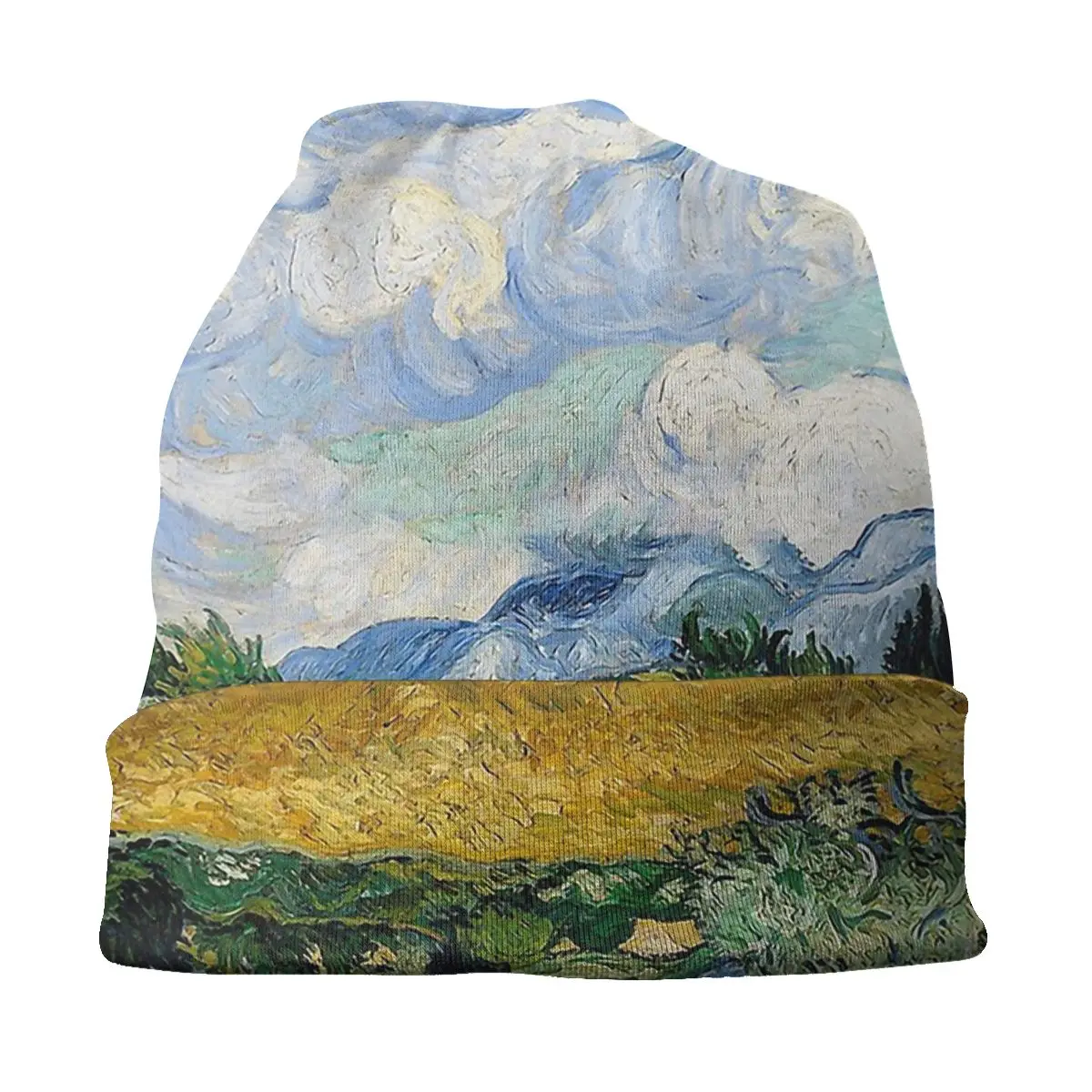 Field With Cypresses Vincent Van Gogh Post-Impressionist Painter Washed Thin Bonnet Cycling Casual Beanies Protection Men Hats