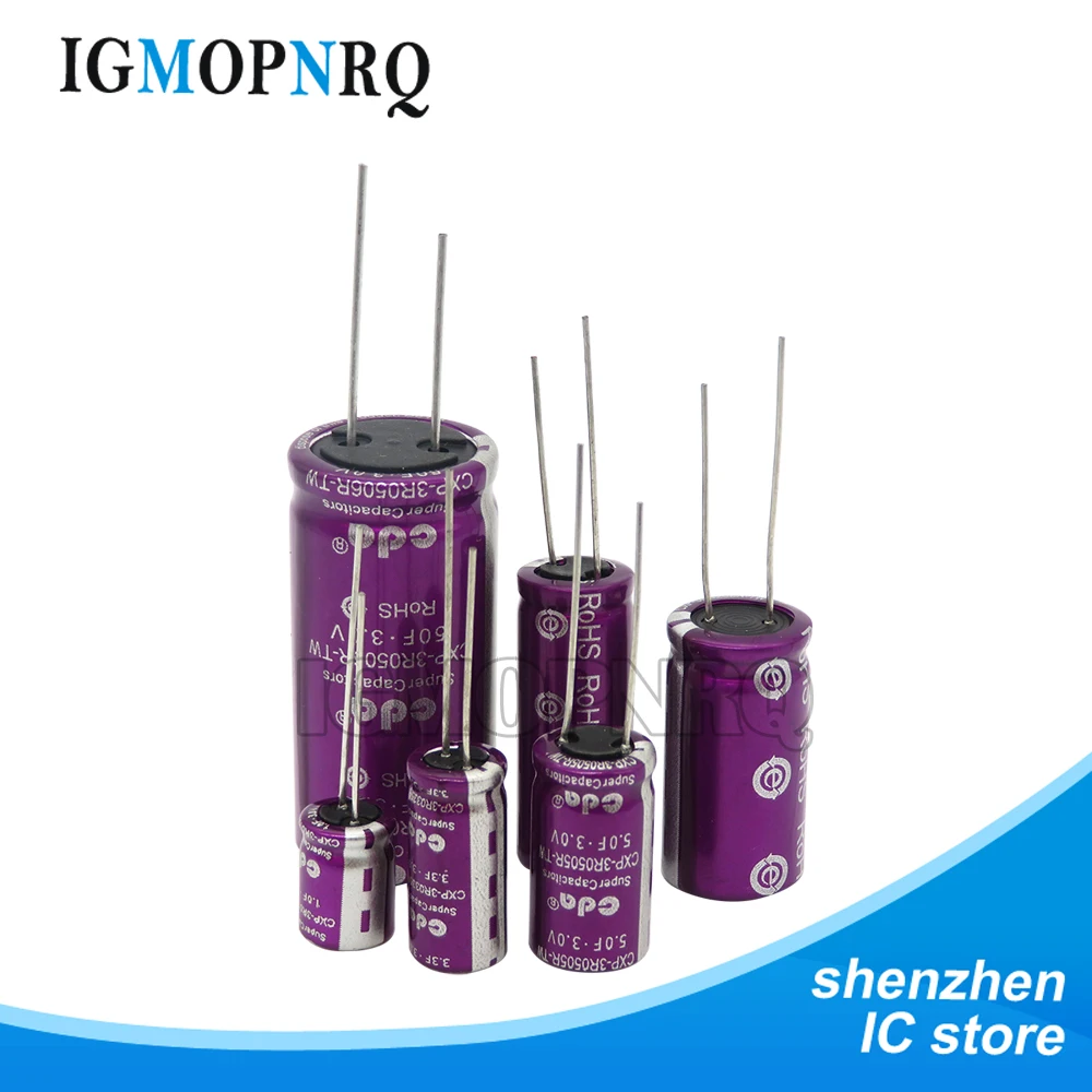 1PCS 3.0V Super capacitor 1.0F 2.0F 3.3F 5.0F 7.0F 10F 15F 20F 25F 30F 50F 60F 100F 120F Farad capacitor