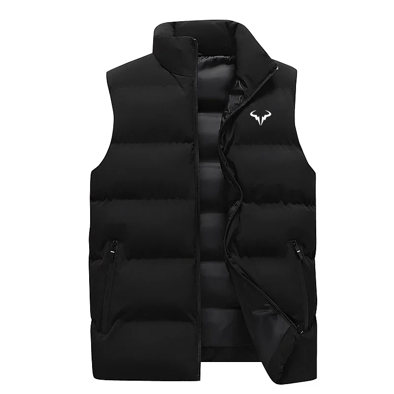 Spring Autumn New Men highquality Fashionable Large size waistcoat Warmth Tank Top Sleeveless Stand up Collar Vest Cotton Jacket