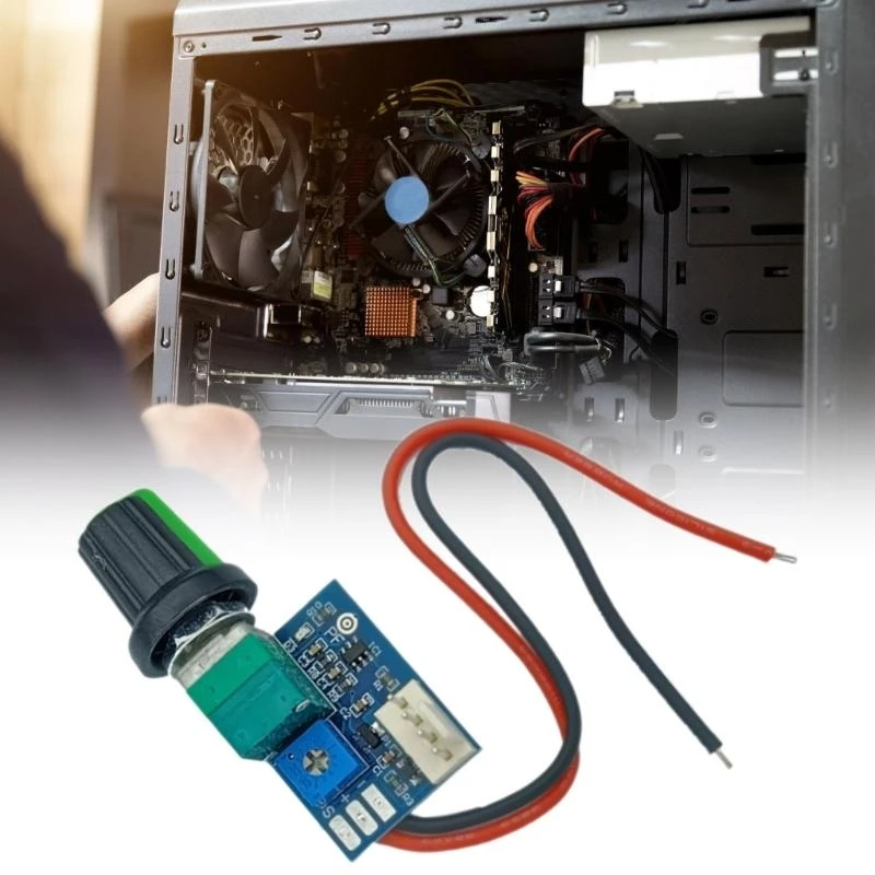 12V 매뉴얼 4 와이어 PWM 팬 속도 모터 컨트롤러 보드 전기 장비 주지사 팬 모듈이있는 전기 장비