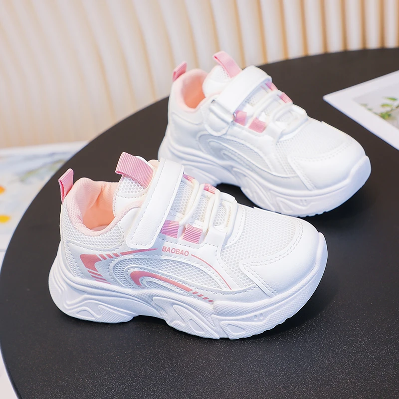 Leichte Kinder-Sneaker Atmungsaktives Mesh für Jungen Schule Freizeit Laufschuhe Rutschfeste Sport-Kinderschuhe Mädchen Laufschuhe – Detail 1