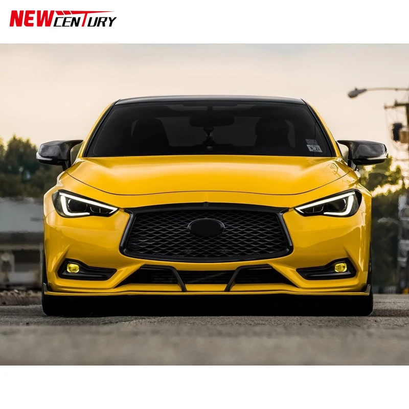 

Подходит для 2016 + Infiniti Q60, модифицированная передняя губа из углеродного волокна, высококачественное автомобильное защитное украшение для края губы