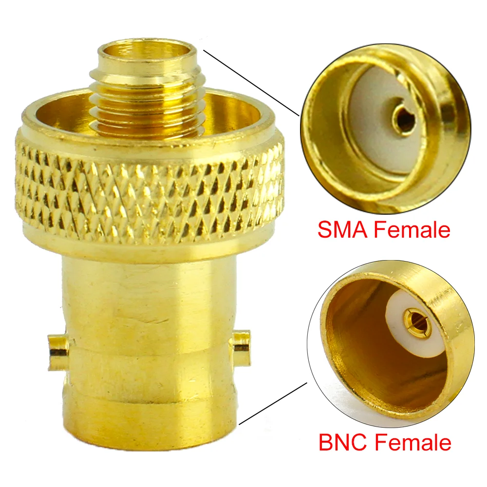 1/3/5/10pcs BNC (Q9)  to SMA RF Copper Connector Female Male Jack Converter BNC/SMA-KJ Disc Nickel Plated for FPV Antennas Wi-Fi