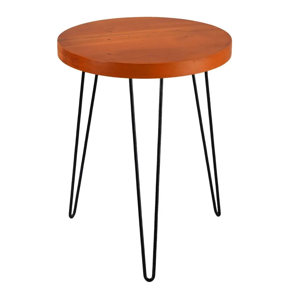 Round Side Table Wood Top End Table Nightstand/Small Coffee Table for Living Room