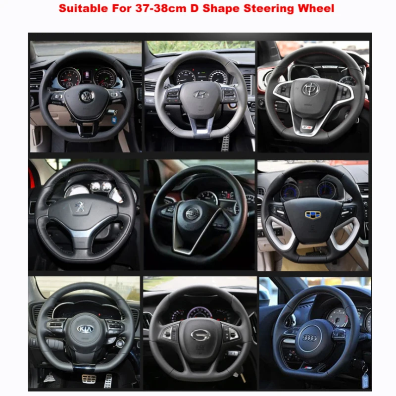 D Shape Car Steering Wheel Cover For VW Golf 7 8 Polo 2014-2021 Scirocco Jetta 6 2017-2021 Santana 2016-2021 Tiguan 2015-2021