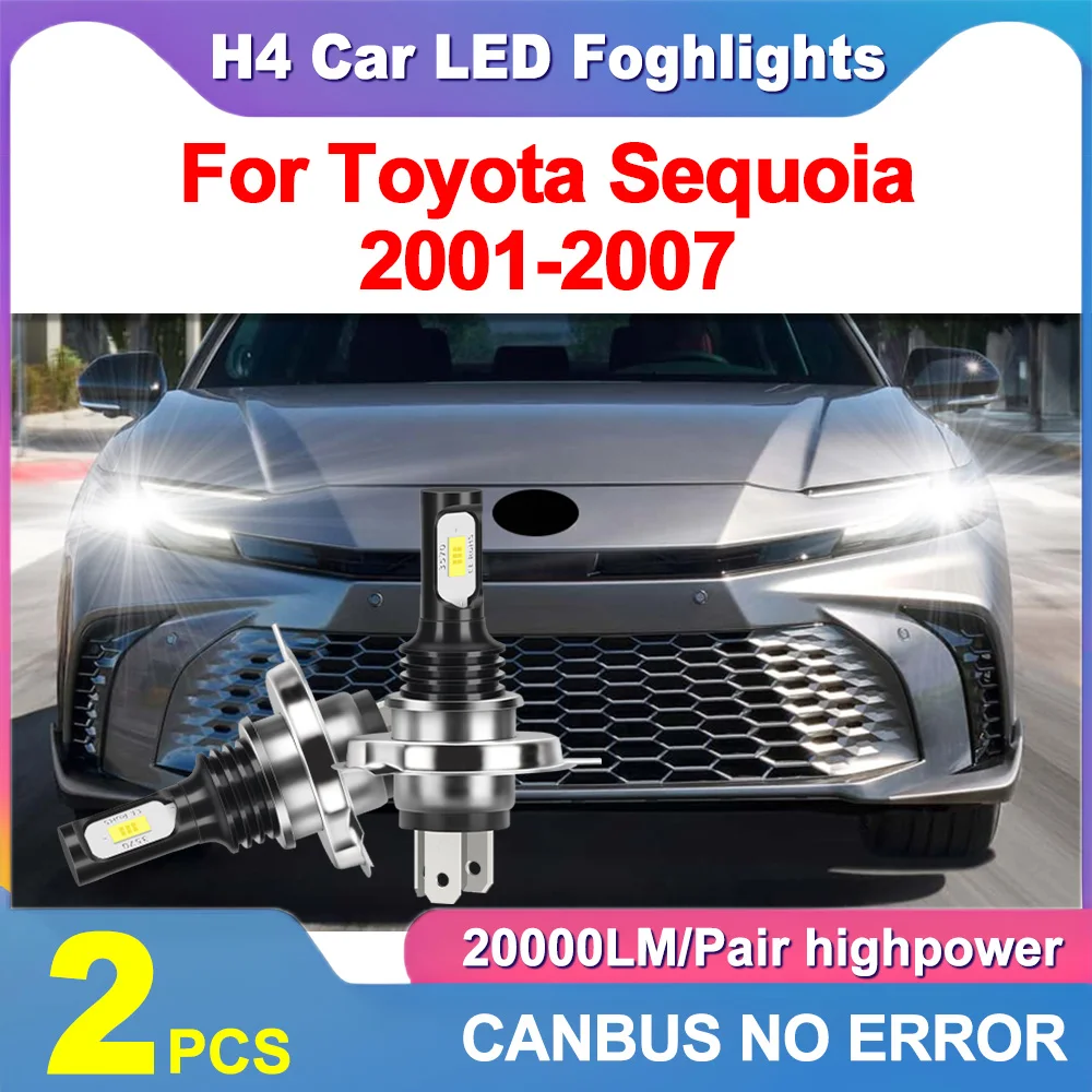 

2PCS H4 Car LED Fog Light 6000K White 90W Auto Front Fog Lamp 20000LM 12V For Toyota Sequoia 2001 2002 2003 2004 2005 2006 2007
