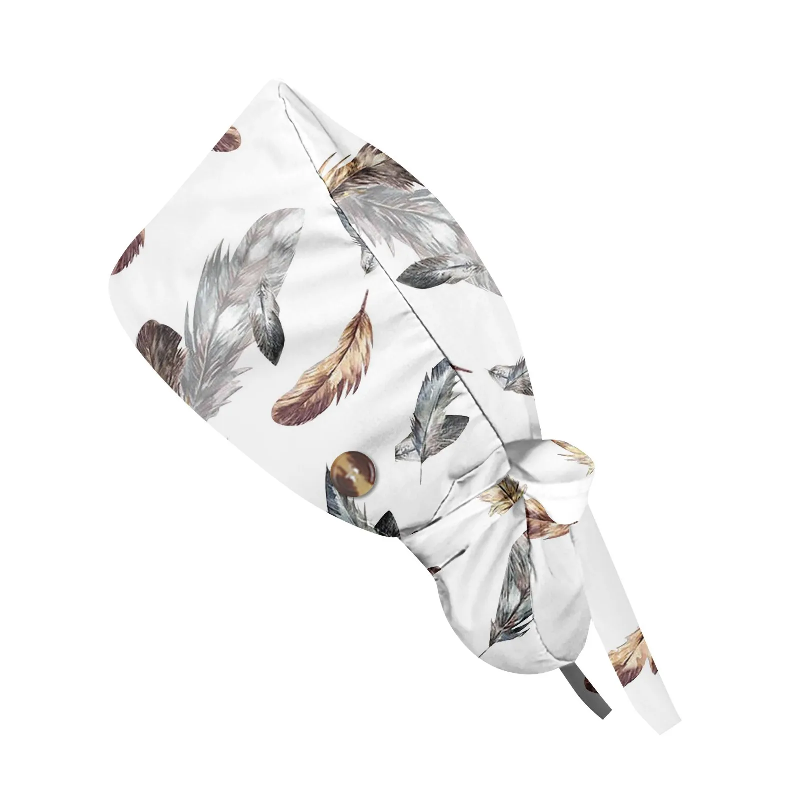 Casual Floral Print Nurse Caps Fashion Women'S Ponytail Cap Cotton Wash Caps Baotou Cap Dust Cap Nursing Work Caps