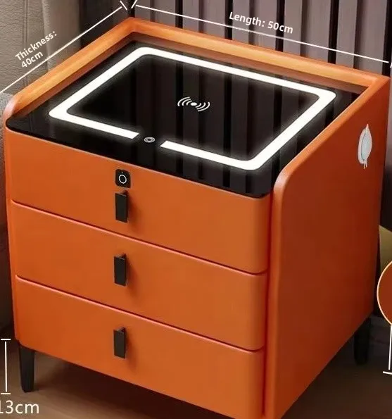 أثاث غرفة نوم طاولة بجانب السرير خشبية ذكية فاخرة طاولة بجانب السرير حديثة مع شحن لاسلكي USB