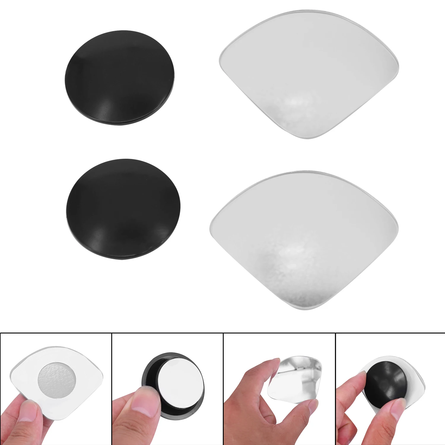

Car Car Blind Spot Mirrors Silver Rear View Mirror 1 Pair/2pcs 49*19mm Weatherproof Blind Spot Rear View Mirror