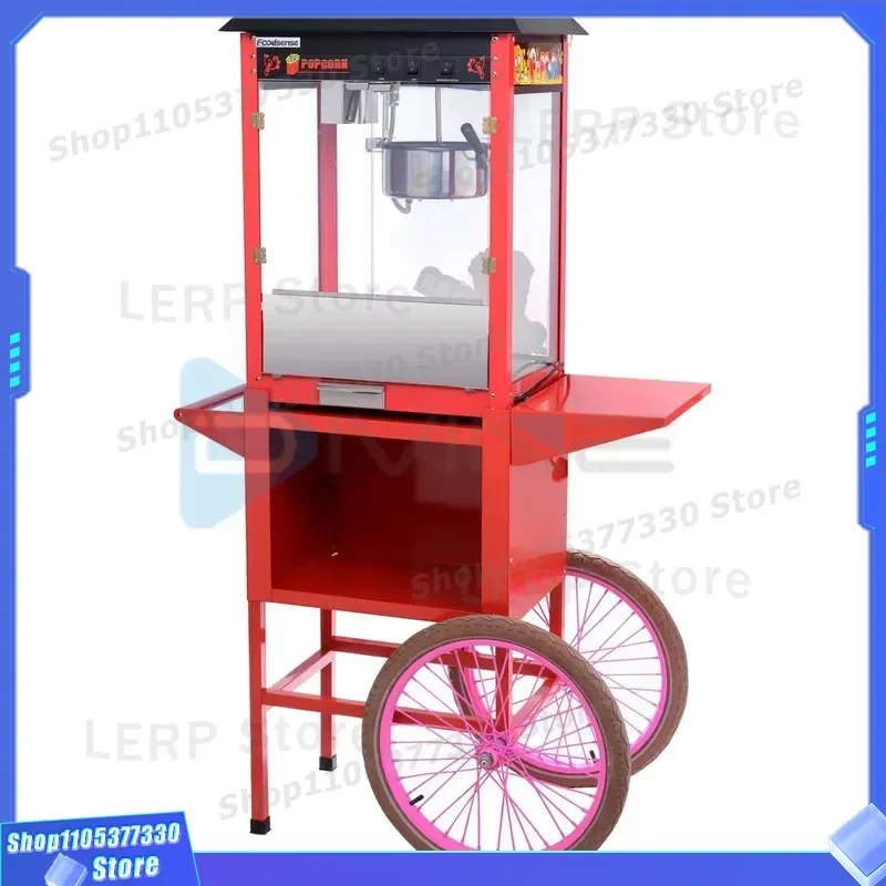 Commercial Popcorn Machine Fully Automatic Electric Corn Maker for Street Vending Stall Snack Food Cart Business Equipment