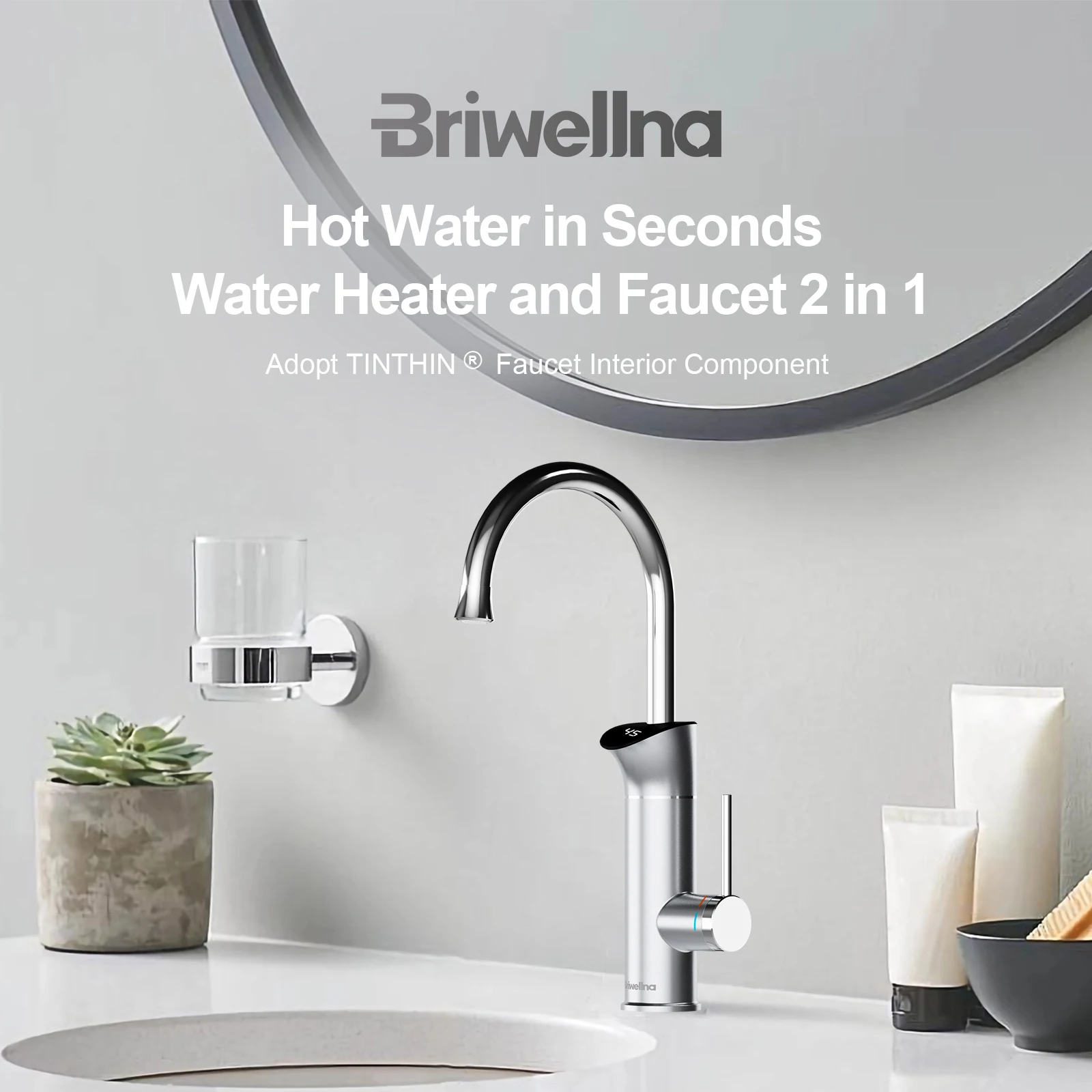 Electric Tankless Water Heater Faucet 220V 2-in-1 Instant Hot Water Geyser for Home Basin Tap