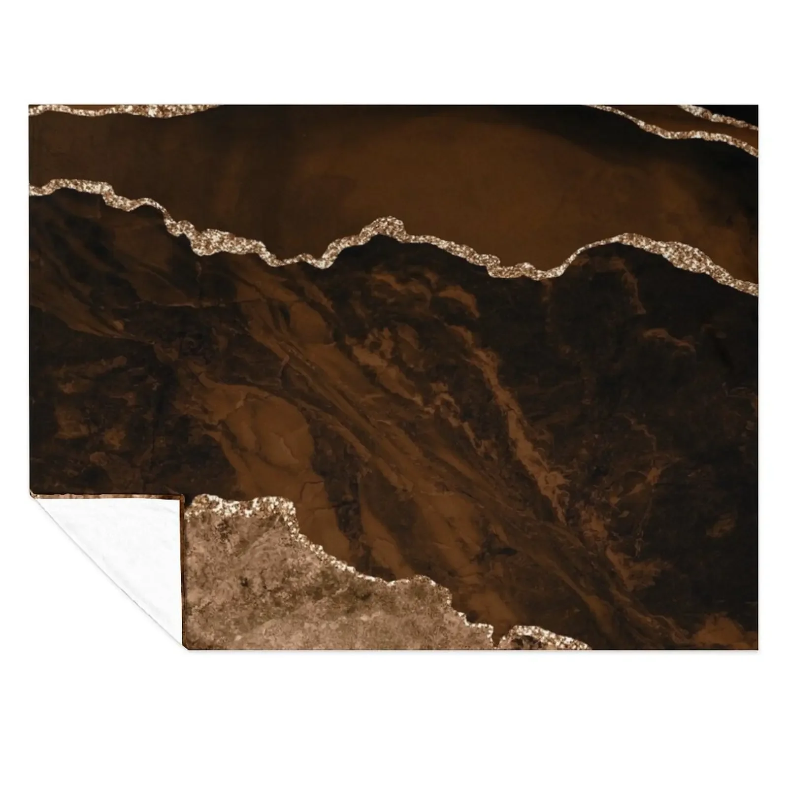 

Abstract Brown & Gold Modern Geode Agate Design Throw Blanket Weighted Decorative Throw Summer Luxury Thicken Blankets