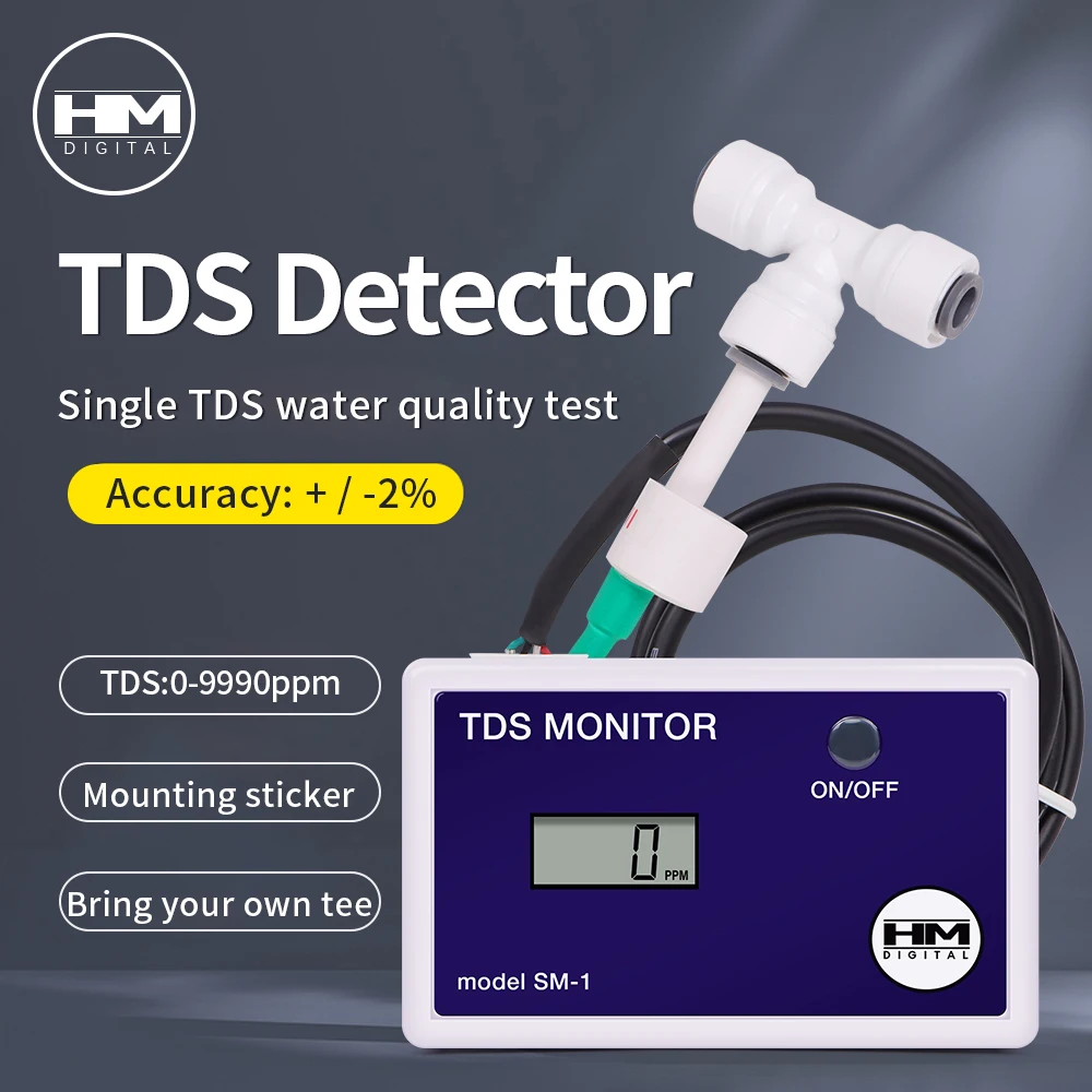 HM Digital Online Water Quality Tester 0-9990PPM TDS Meter LCD Display Filter Salinity Detector for Drinking Water Aquarium