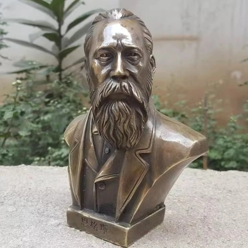 

Home Decoration Engels Bust Bronze Statue Model German Great Communist Room Table Ornaments Bar Office Decoration Crafts