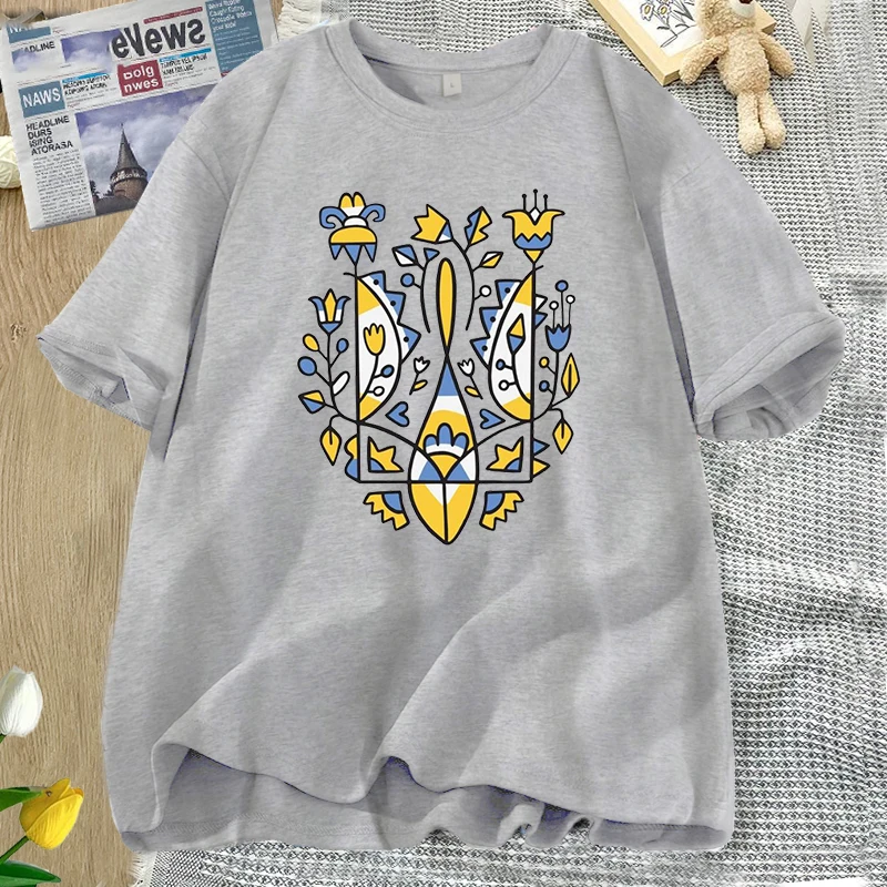 Ukrainian Trident T-shirt Women Men Cotton Ukraine T-Shirt Unisex Ukraine Graphic T Shirts Oversized Woman Clothing