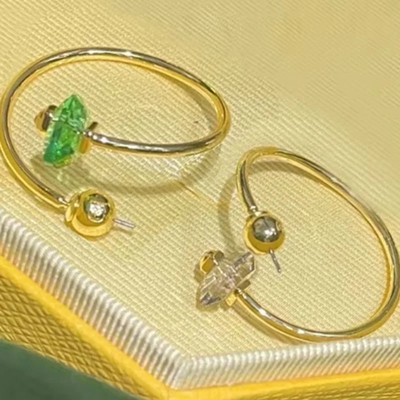 Oryginalny Dellium Luxury Numina Fashion Fine Jewelry Set dla kobiet Bambusowy naszyjnik Kolczyki Bransoletka Pierścionek Akcesoria imprezowe