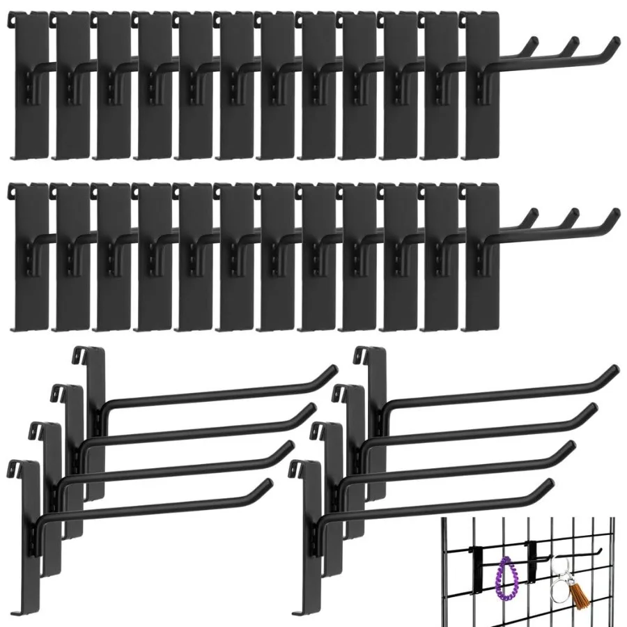 

Gridwall Hooks 6 Inch 32 Pcs Display Hook for Grid Wall Hook for Grid Wall Panel Grid Panel Hanging Hooks for Retail Home and W