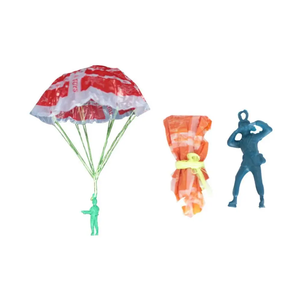 10pcs Figure Soldier Hand Throwing Parachute Toy Play Game Jump Parachute Soldier Sports Play Creative Funny Sports