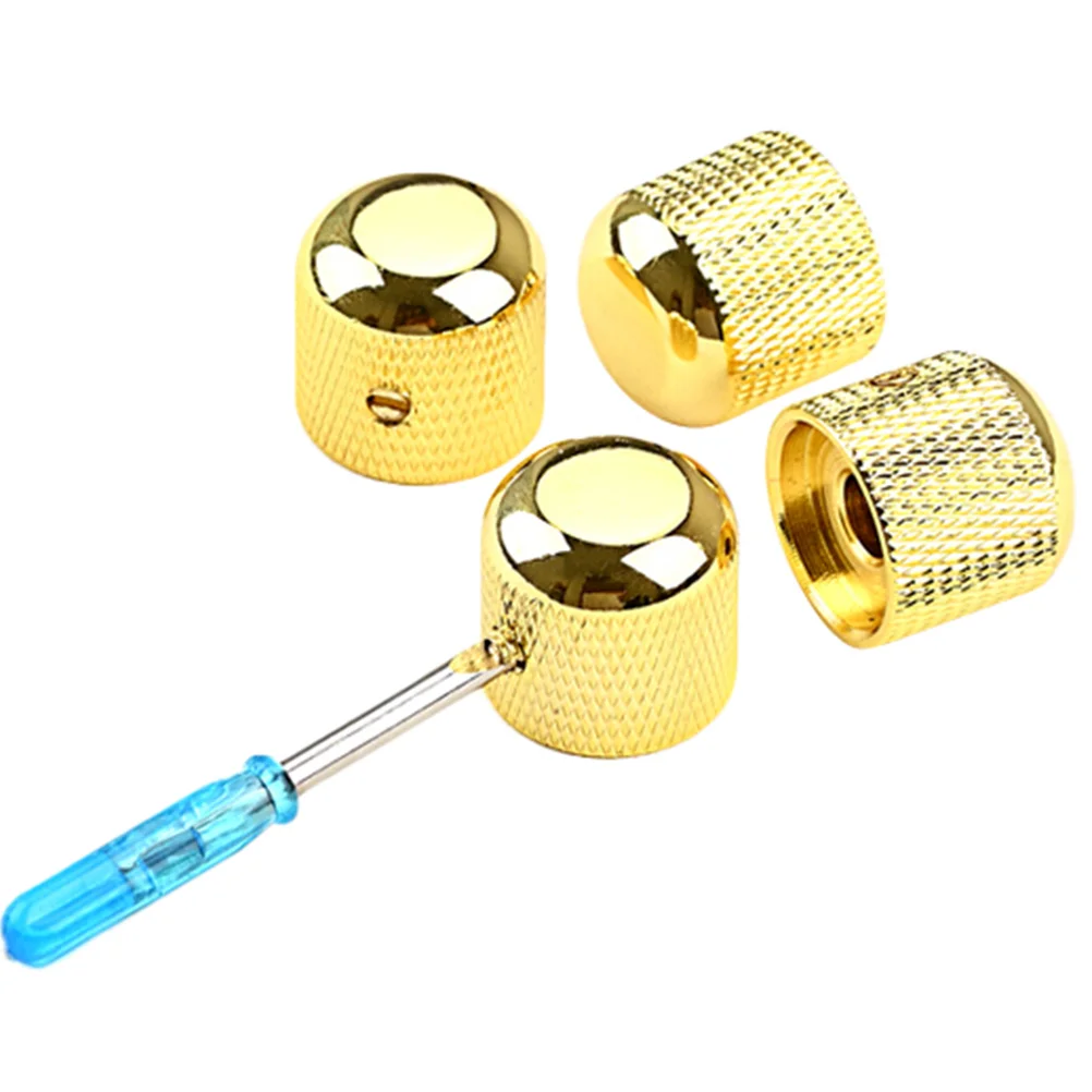 

4pcs Metal Guitar Volume Knobs Electric Bass Tone Buttons Adjustable Control Accessories For Musical Instruments