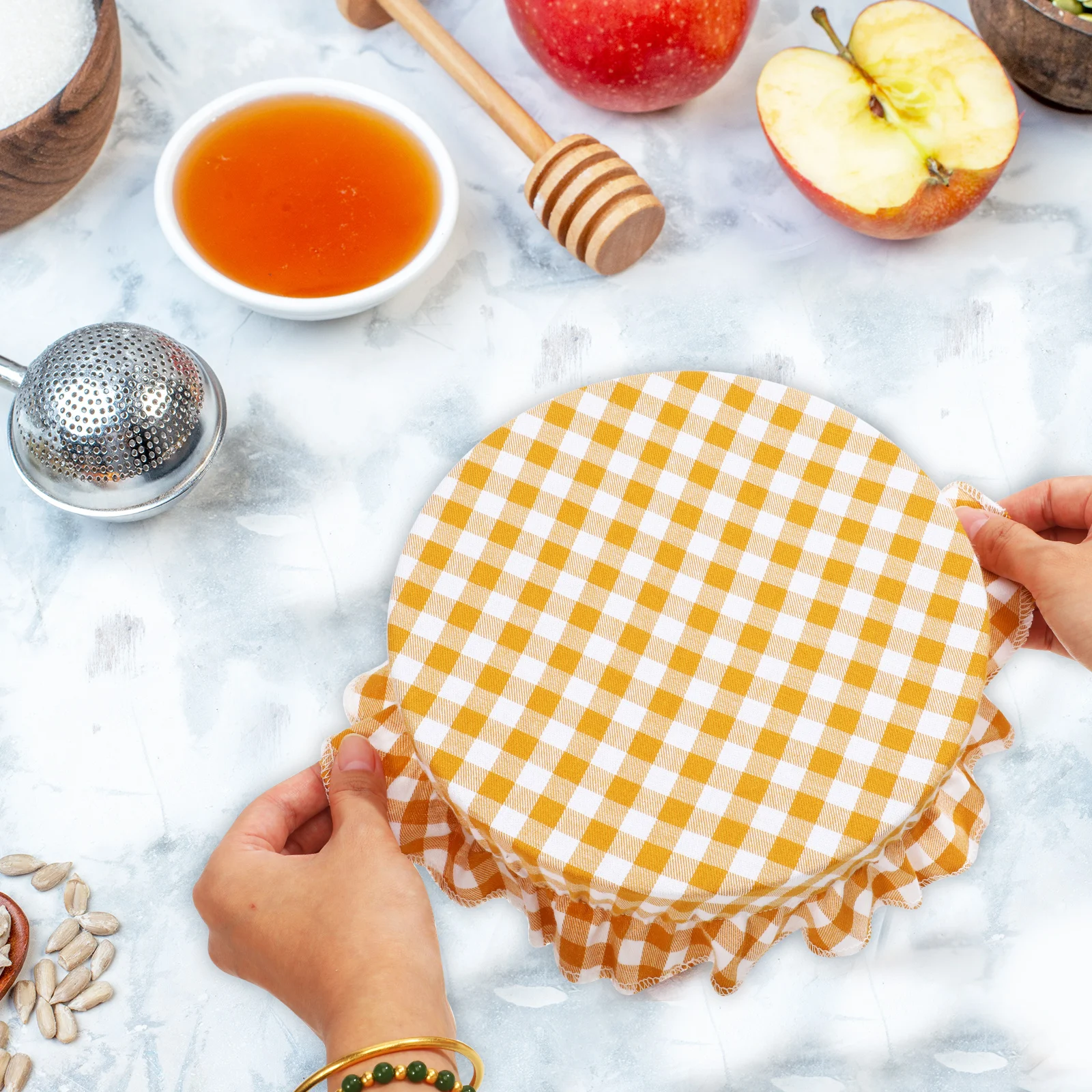 

1 Set Reusable Beeswax Linen Sourdough Natural Breathable Homemade Food Organizer Proofing Bowl Cover Kitchen Accessories Bakery