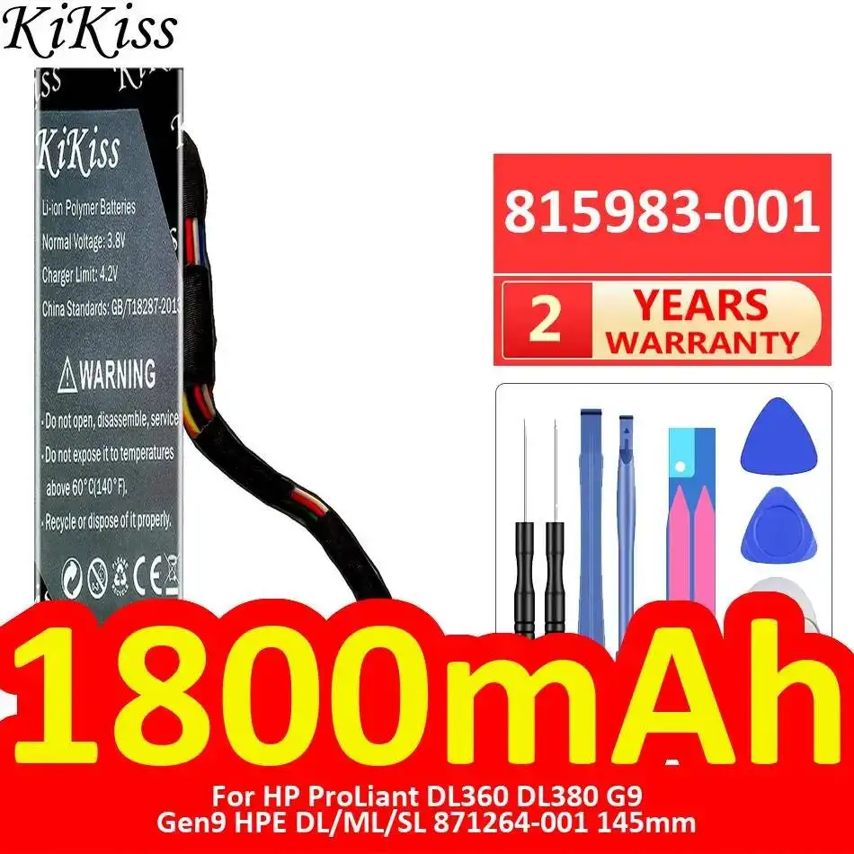 

Аккумулятор для серверной карты 815983-001, 1800 мАч, длительный срок службы, для HP Proliant DL360 DL380 G9 Gen9 HPE DL ML SL 871264-001, 145 мм