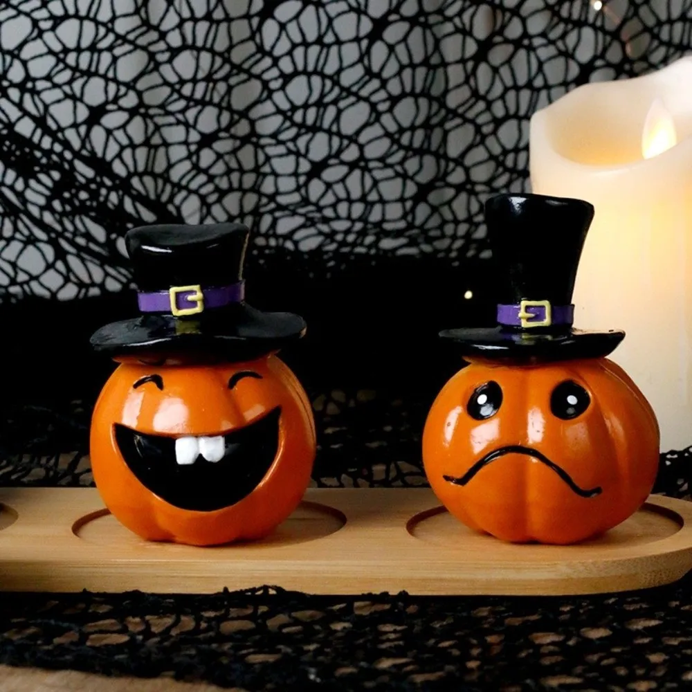 Spooky Car Decor Cartoon Pumpkins Figurine Resin Stacked Halloween Miniature Desk Ornament Lightweight 3D Printed Statue Bedroom