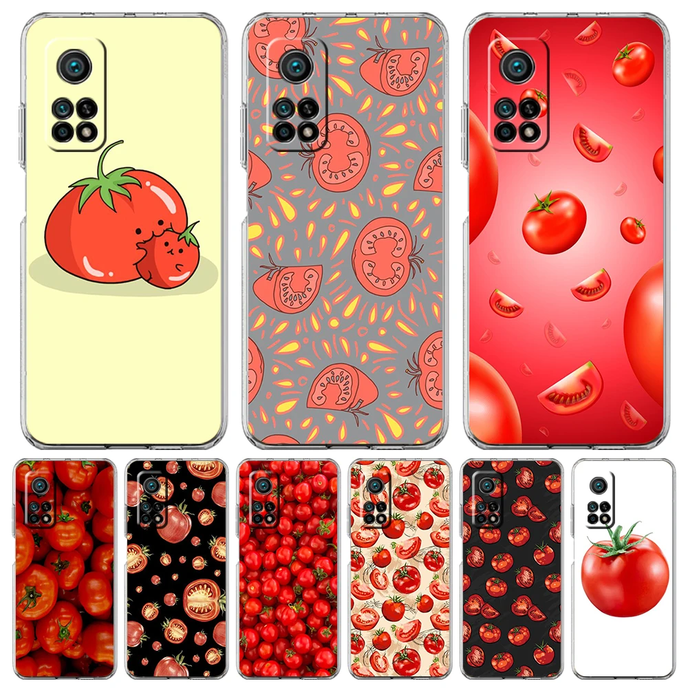 Fruits Tomatoes Pattern Phone Case for Xiaomi Mi Poco F3 X3 X4 GT NFC M3 M4 11 Ultra 12 11X 11i Pro Lite Soft Transparent Cover