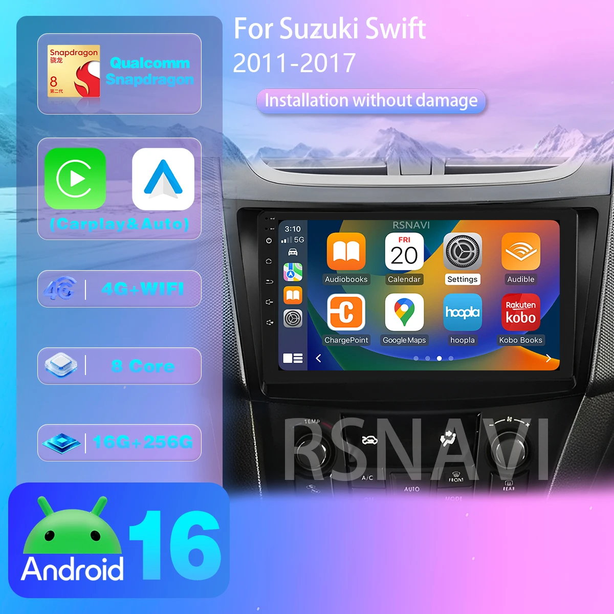 Android 16 For Suzuki Swift 4 2011 -2016 2017 Carplay Auto Car Radio Multimedia DSP Autoradio Stereo Head Unit Snapdragon