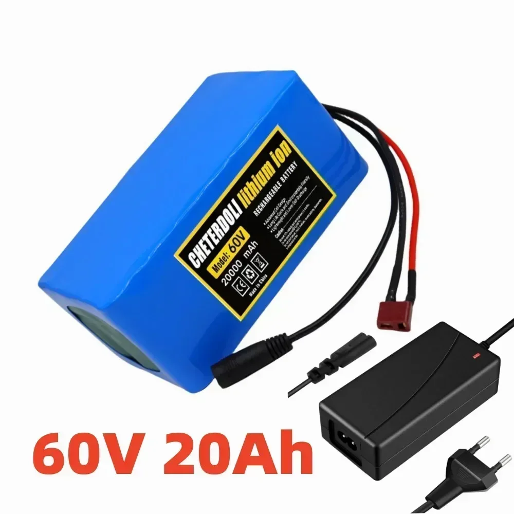 حزمة بطارية ليثيوم Aleaivy 60V 16S 20000mAh 18650، تدعم المركبات الكهربائية 67.2V 1000W/750W والدراجات البخارية وسيارات الأطفال،