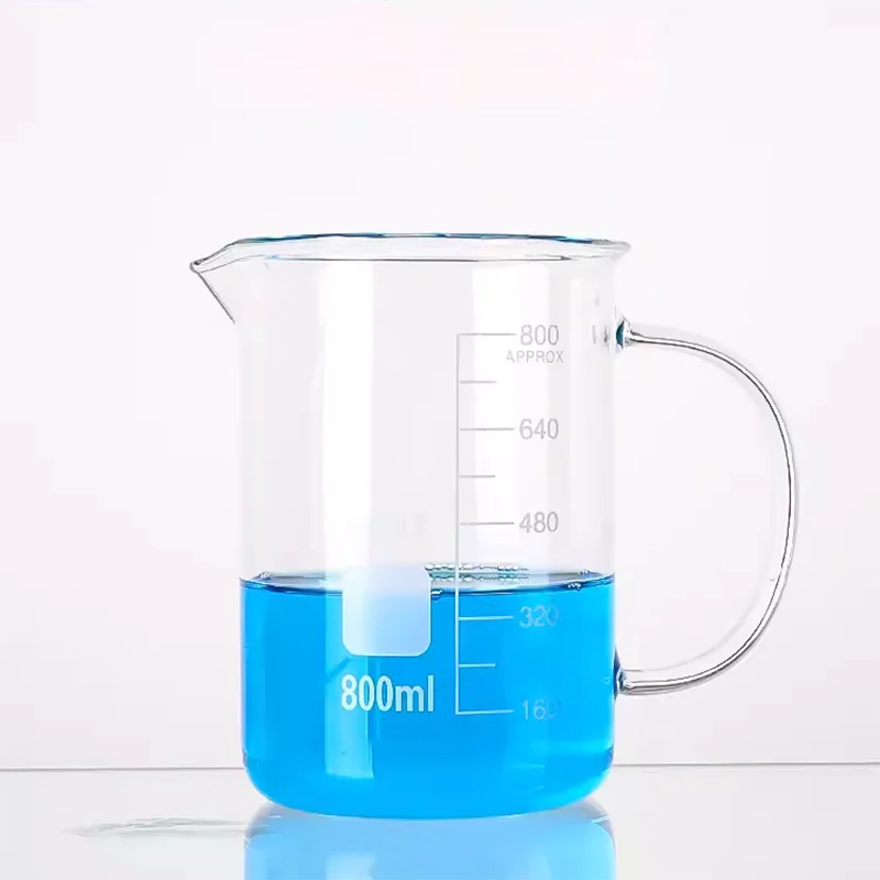 High temperature resistant glass beaker with handle and scale experimental equipment beaker 100 150 250 500 800 1000 2000ml