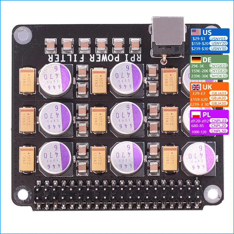 Nvarcher Raspberry Pi DAC Audio Decoder Power Filter Purification Moudle For Digital Broadcasting