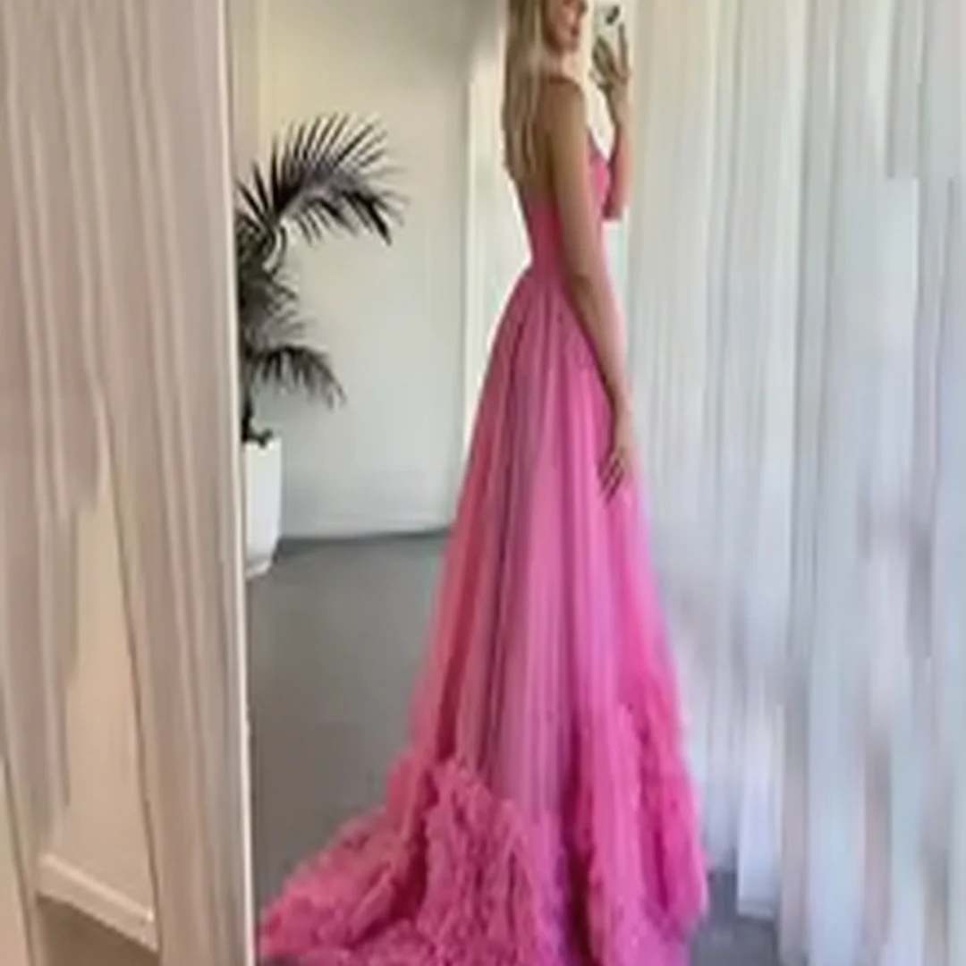 Vestido de noche personalizado con escote en forma de A, plisado, sin espalda, vestidos de noche formales, vestidos de fiesta de cumpleaños y graduación para mujer