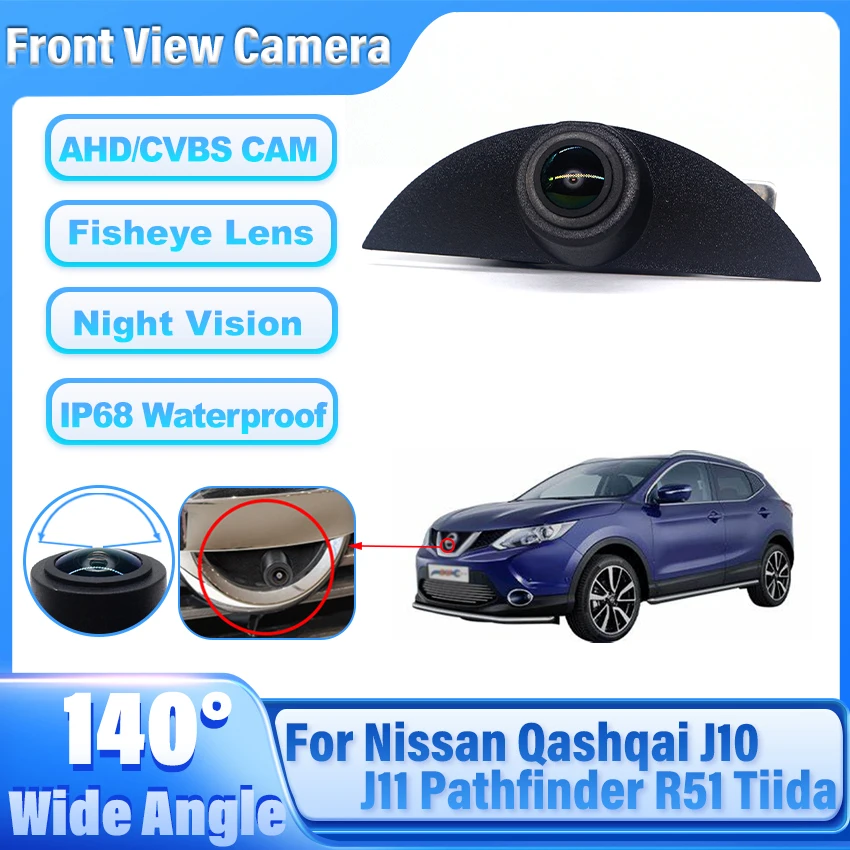 1080P Car Front View Camera For Nissan Qashqai J10 J11 Pathfinder R51 Tiida March Patrol X-trail T30 370z Teana Sylphy Sentra