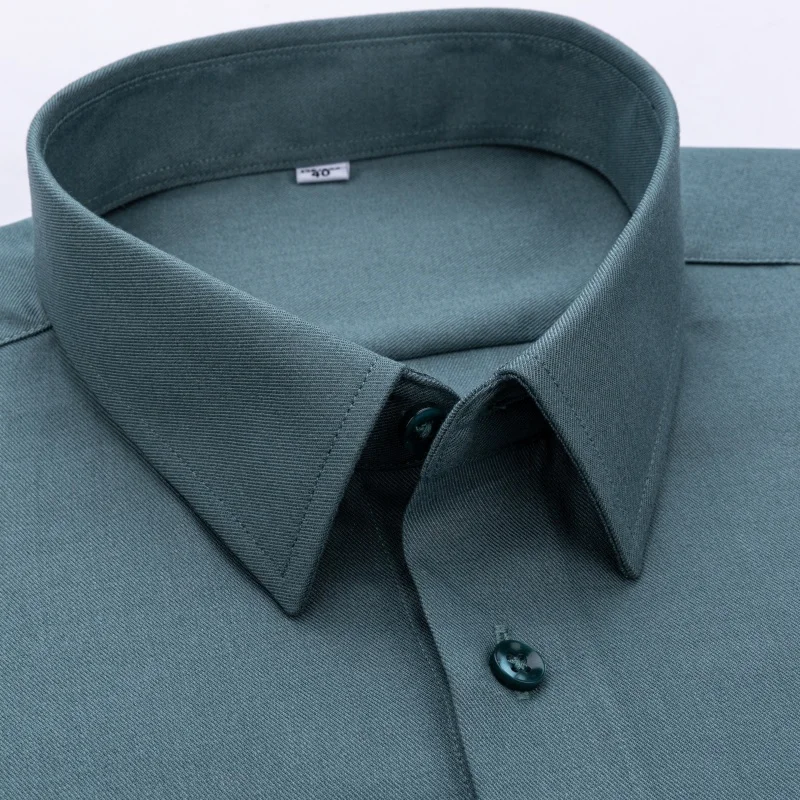 5XL New Style No Trace Men's Long Sleeve Bamboo fiber Easy Care Youth Office Wear Work White Shirts Men Long Sleeve Slim Fit