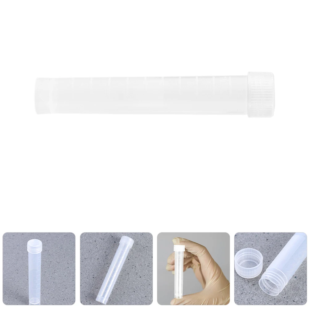 

10 Pcs Clear Storage Tube Cryovial Test Tubes Plastic Sample Vials with Cover Testing