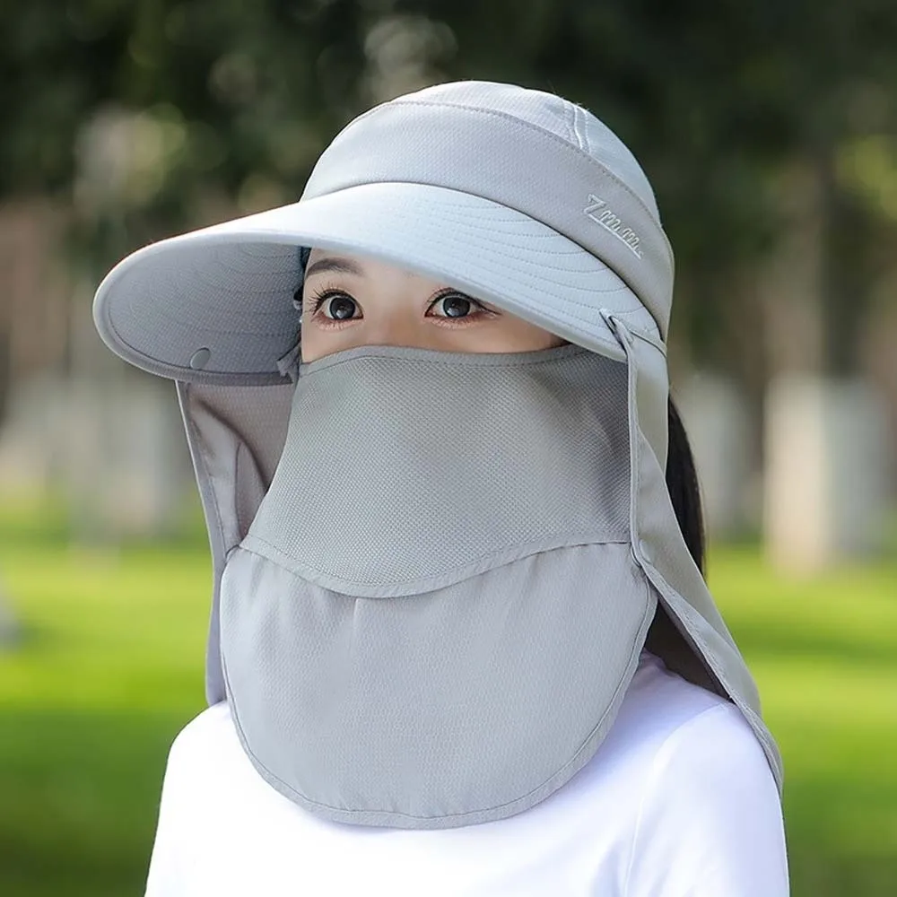 

Sun Hat Anti-UV Shawl Mask Hat Face Covering Adjustable Picking Tea Hat Breathable Lightweight Neck Protection Cap Spring
