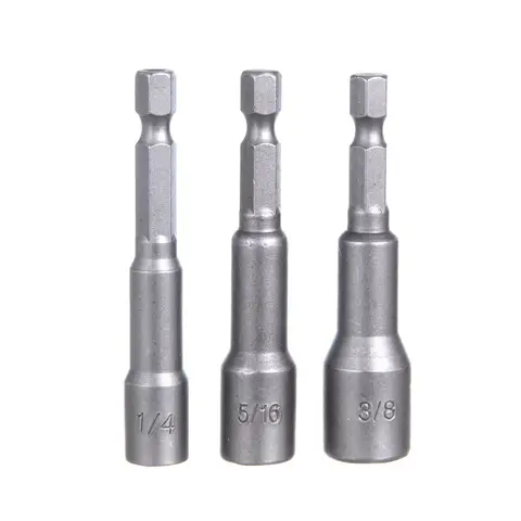3 Pack Hex Shank Magnetic Nut Screwdriver Bits