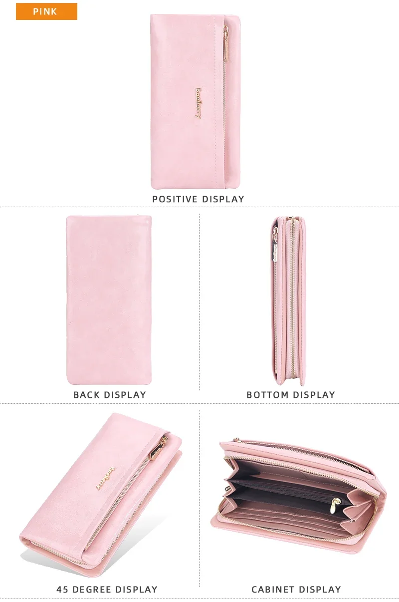 Baellerry Lange Damen-Geldbörsen, Tasche mit Handyfach, Namensgravur, Marken-Damen-Geldbörse mit Reißverschluss, Kartenhalter, Damen-Geldbörse für Mädchen – Detail 16