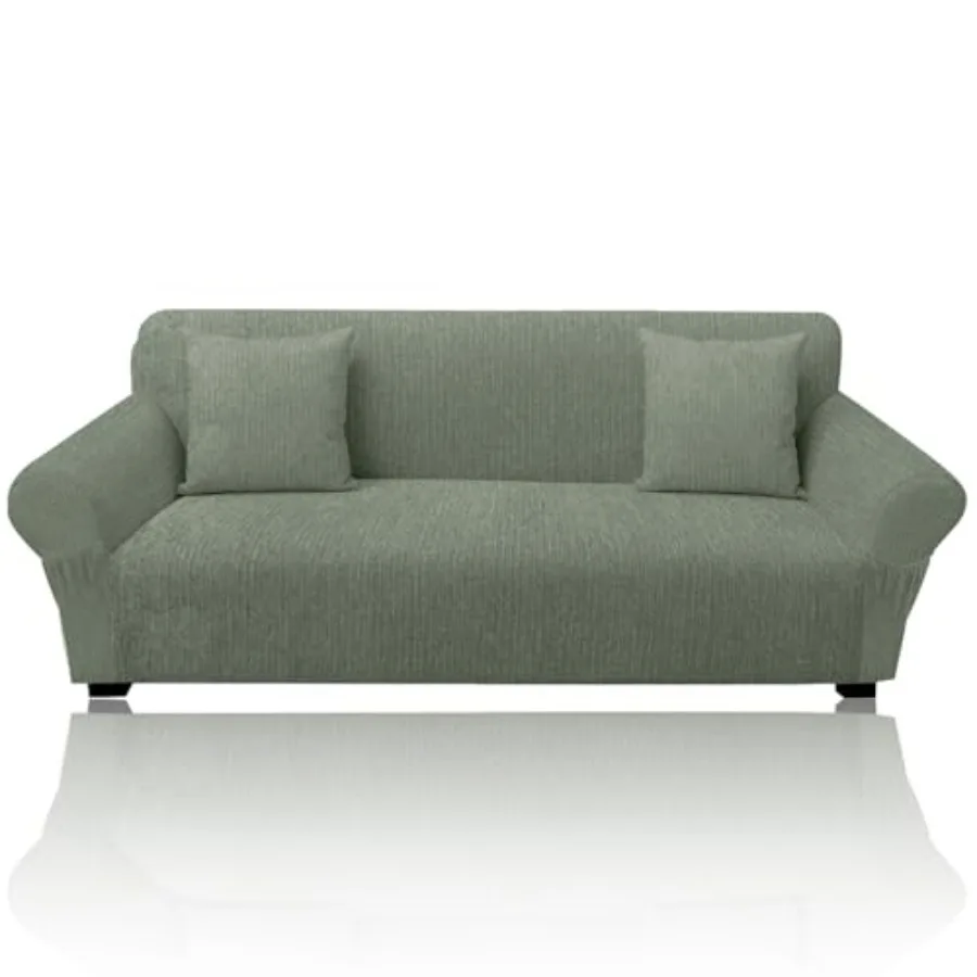 

Sofa Slipcover with 2 Pillow Cover for 3 Cushion Couch Non Slip Furniture Protector with Elastic Bottom Washable Sofa Cover for