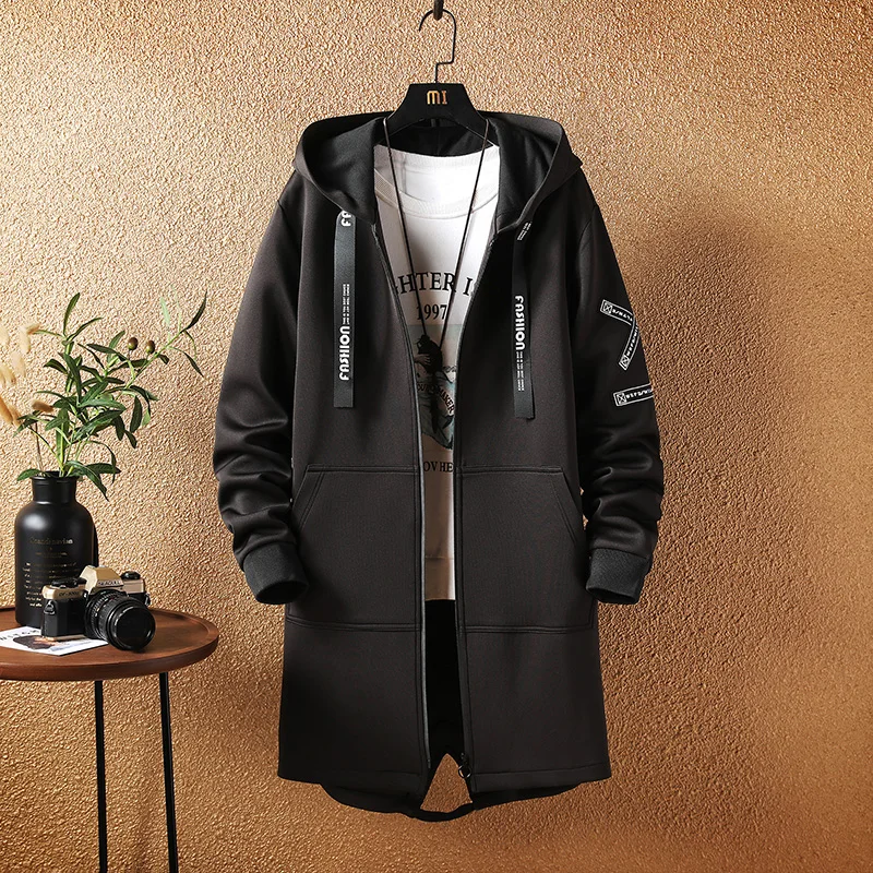 2023 Spring and Autumn New Men\'s Classic Fashion In The Long Windbreaker Men\'s Casual Loose Large Size High-Quality Coat M-5XL