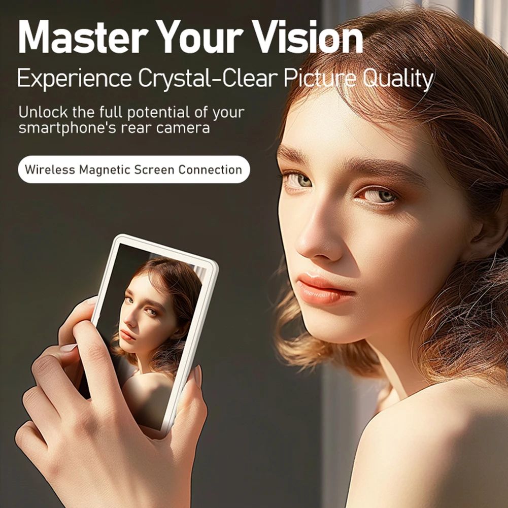 شاشة مراقبة سيلفي لمدونة الفيديو المغناطيسية، شاشة سيلفي لاسلكية، شاشة كاميرا خلفية خلفية لصور السيلفي، حامل مغناطيسي للبث المباشر