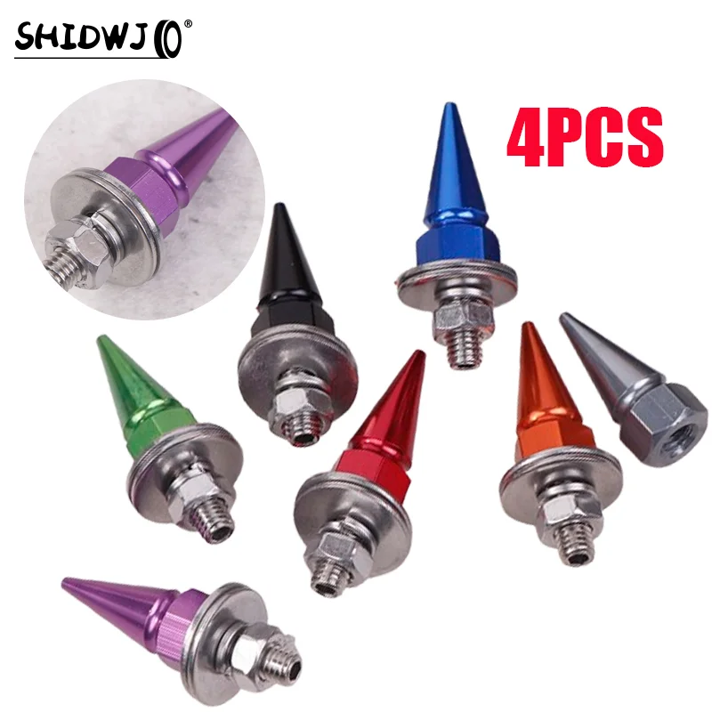 

4pcs M6 Threaded Tip Screws Car Styling Aluminium Alloy License Plate Bolts For Washer Bolt Engine Bay Dress Up Kit