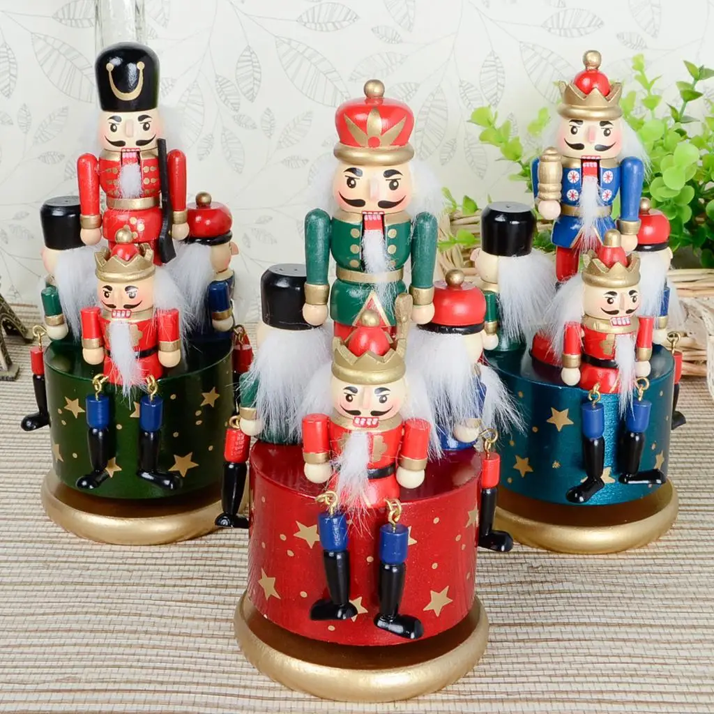 20/32cm Wooden Nutcracker King Music Box Toy christmas